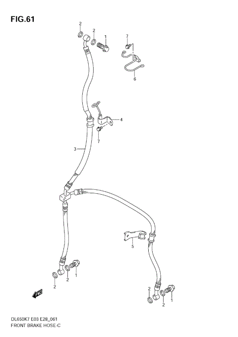 FRONT BRAKE HOSE (DL650K7/K8/K9)