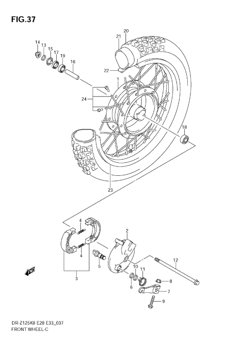 FRONT WHEEL (DR-Z125)