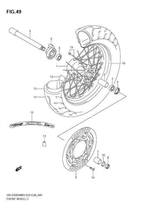 FRONT WHEEL (MODEL K5/K6)