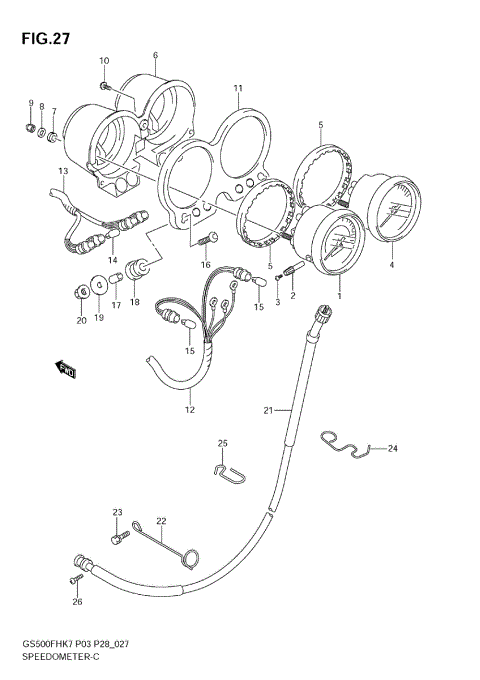 SPEEDOMETER - TACHOMETER (GS500F E3,E28,E33,E95)