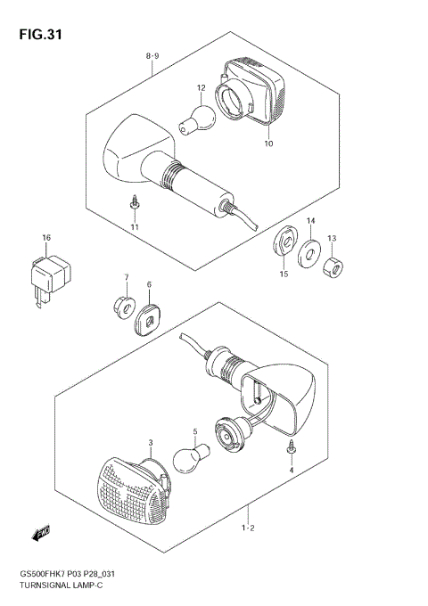 TURNSIGNAL LAMP (GS500F E3,E28,E33,E95)