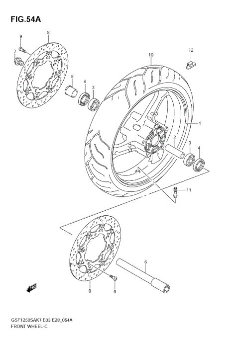 FRONT WHEEL (GSF1250SK7/SK8/SK9)
