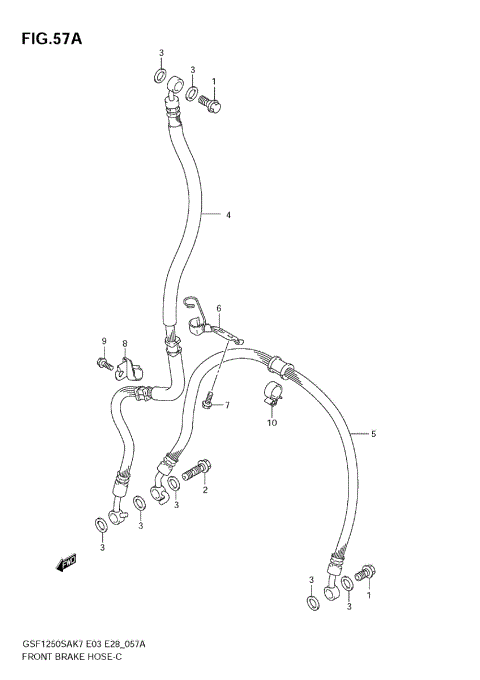 FRONT BRAKE HOSE (GSF1250SK7/SK8/SK9)