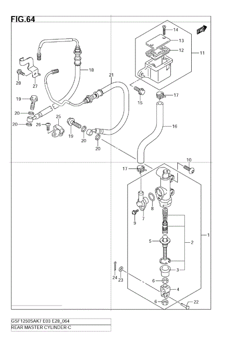 REAR MASTER CYLINDER (GSF1250SAK7/SAK8/SAK9)