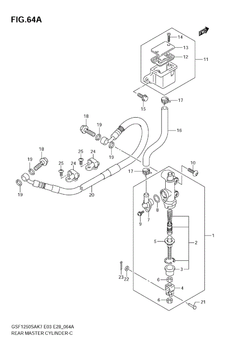 REAR MASTER CYLINDER (GSF1250SK7/SK8/SK9)