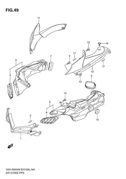 AIR INTAKE PIPE (MODEL K8)