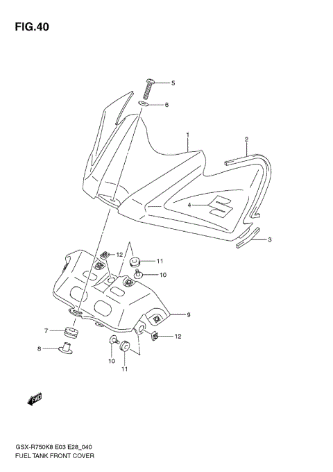 FUEL TANK FRONT C0VER (MODEL K8)