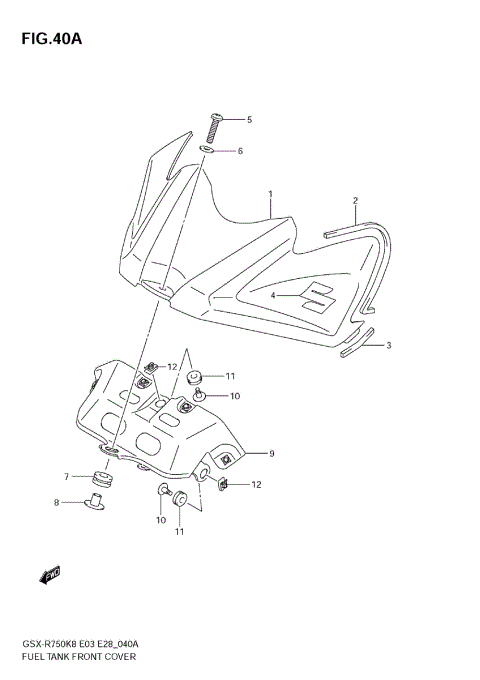 FUEL TANK FRONT C0VER (MODEL K9)