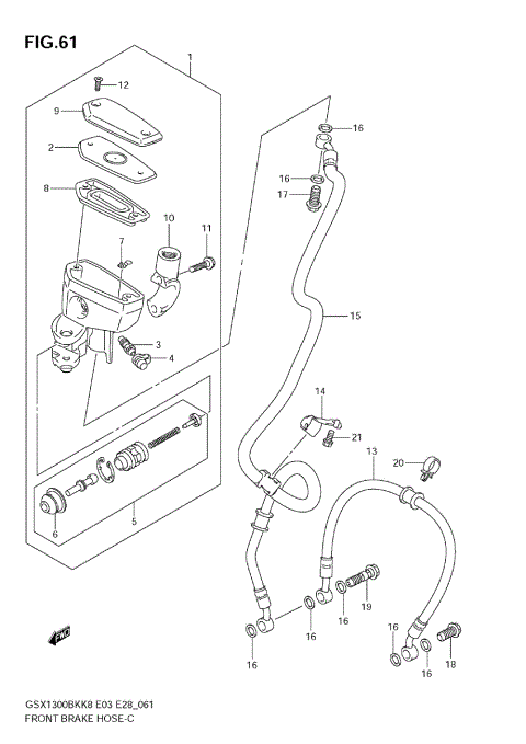 FRONT BRAKE HOSE (GSX1300BKK8/K9)