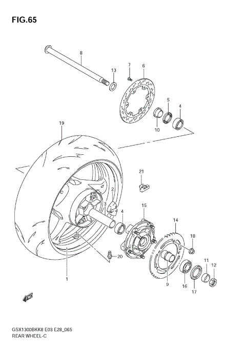 REAR WHEEL (GSX1300BKK8/K9)