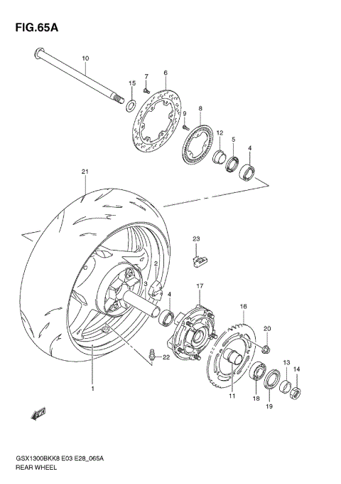 REAR WHEEL (GSX1300BKAK8/AK9)
