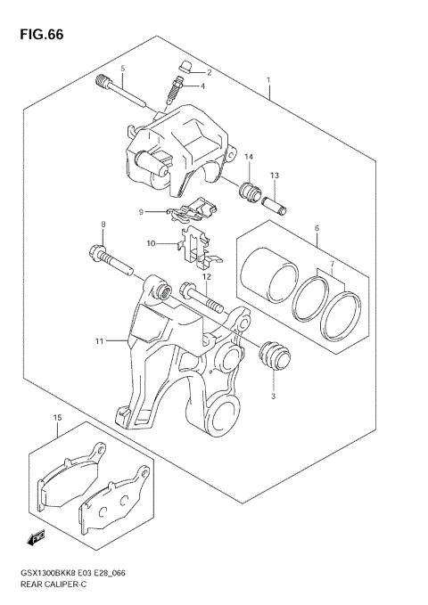 REAR CALIPER (GSX1300BKK8/K9)