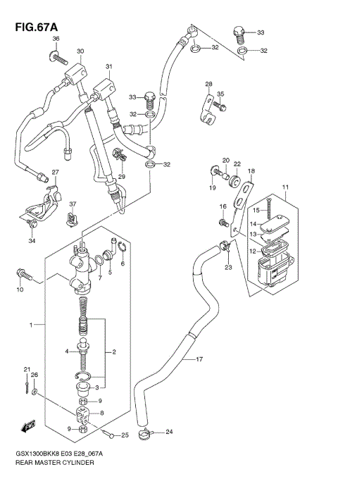 REAR MASTER CYLINDER (GSX1300BKAK8/AK9)