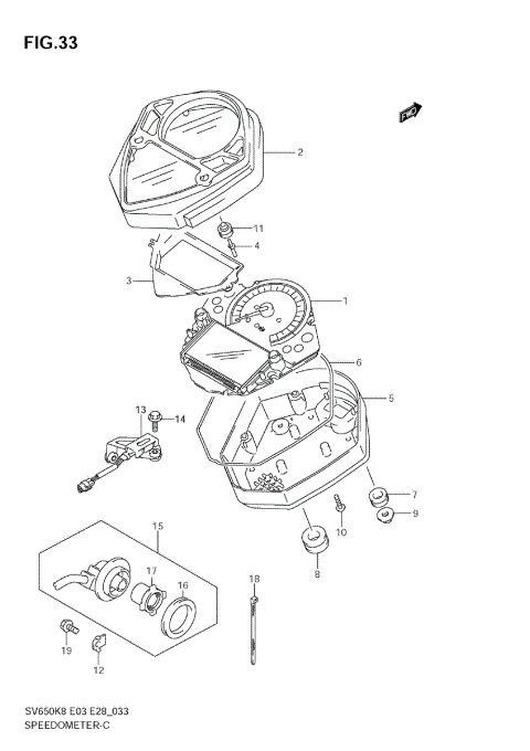 SPEEDOMETER (SV650SAK8/SAK9)
