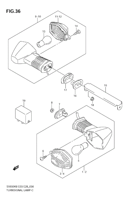 TURNSIGNAL LAMP (SV650K8/AK8)