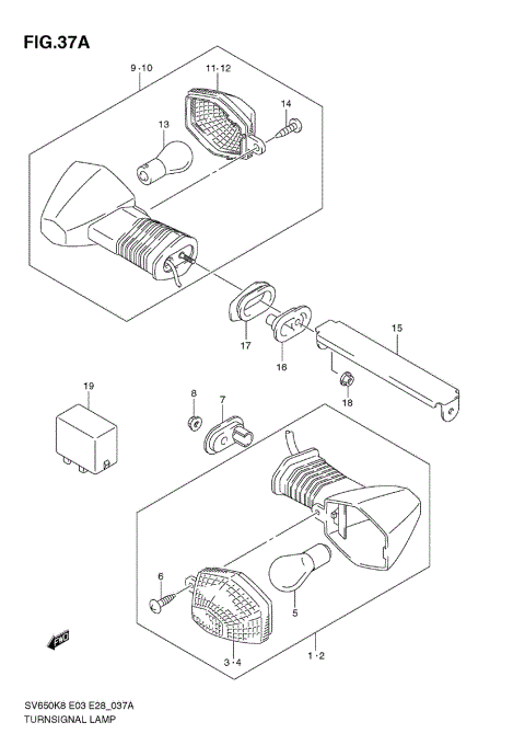 TURNSIGNAL LAMP (SV650SK9/SAK9)