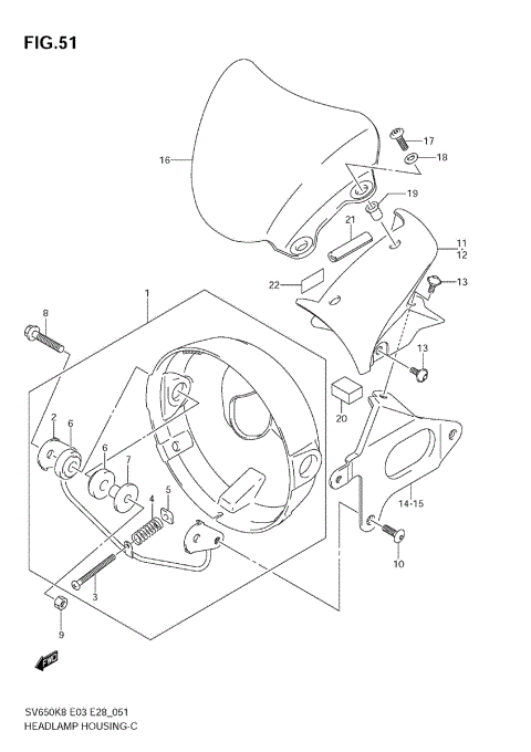 HEADLAMP HOUSING (SV650/A)