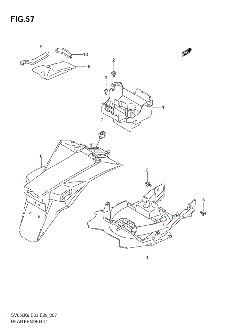 REAR FENDER (SV650A/SA)