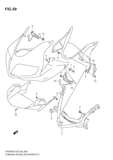 COWLING INSTALLATION PARTS (SV650S/SA)