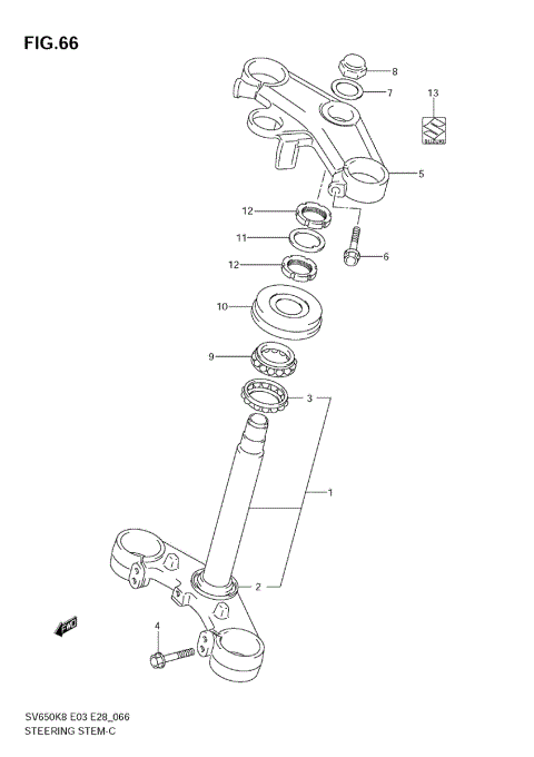 STEERING STEM (SV650SK8/SAK8/SK9/SAK9)