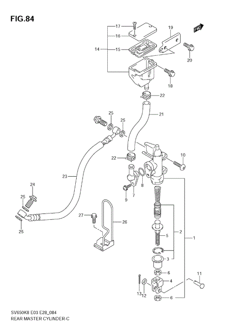 REAR MASTER CYLINDER (SV650K8/SK8/K9/SK9)
