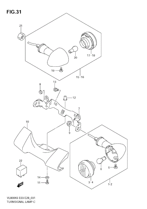TURNSIGNAL FRONT & REAR LAMP (MODEL K6)