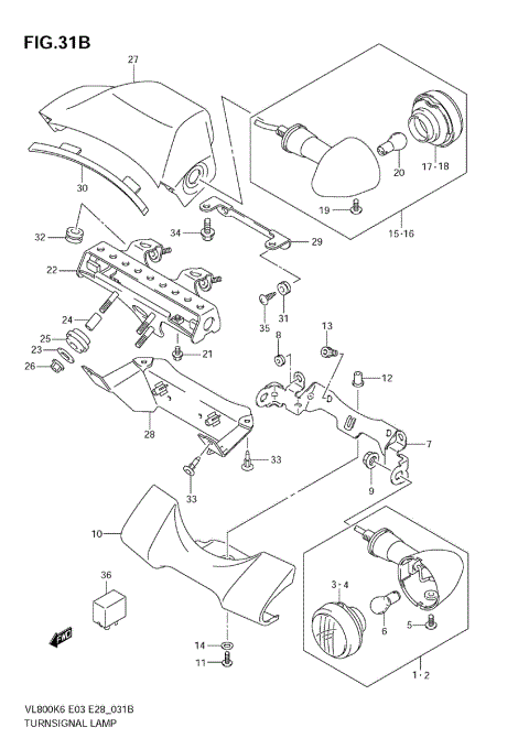 TURNSIGNAL FRONT & REAR LAMP (MODEL K9)