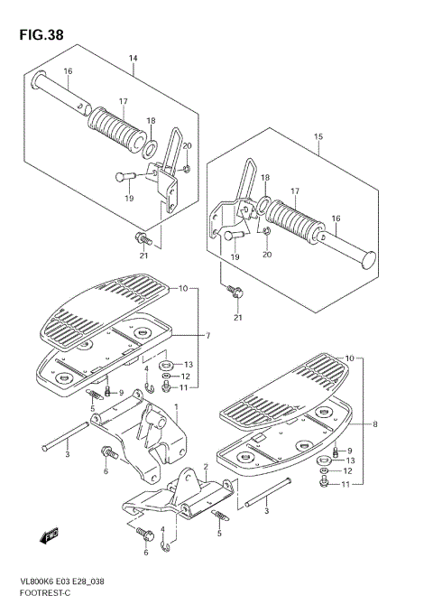 FOOTREST (MODEL K6/K7/K8)