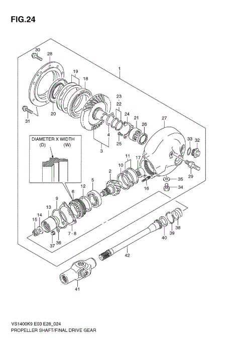 PROPELLER SHAFT - FINAL DRIVE GEAR