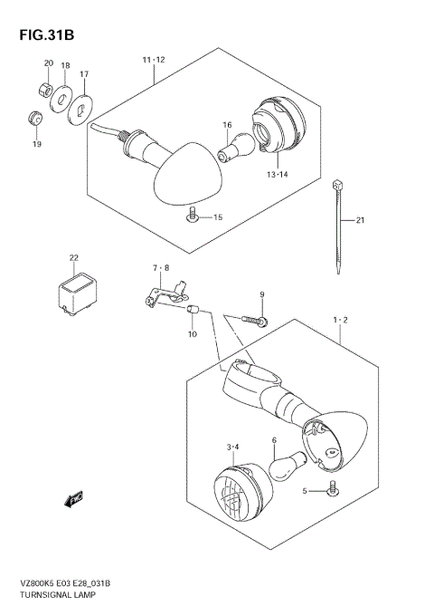 TURNSIGNAL FRONT & REAR LAMP (VZ800Z K9)