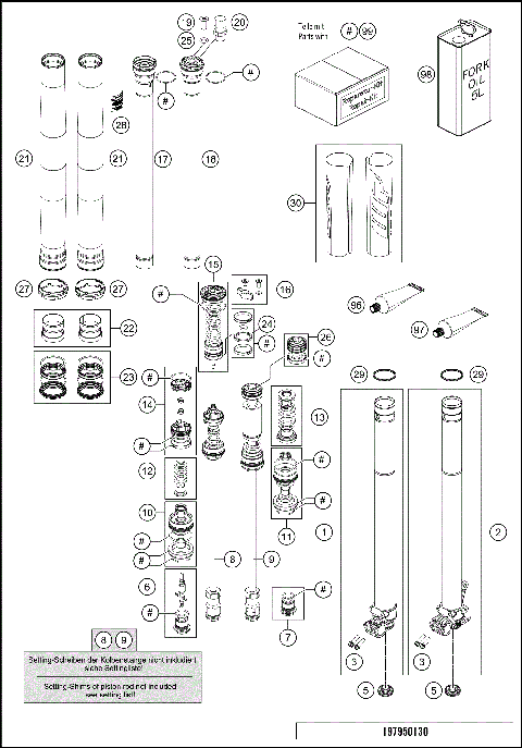 FRONT FORK DISASSEMBLED
