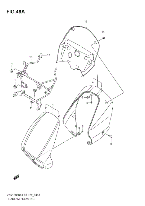 HEADLAMP COVER (VZR1800ZK7/ZK8/ZK9)