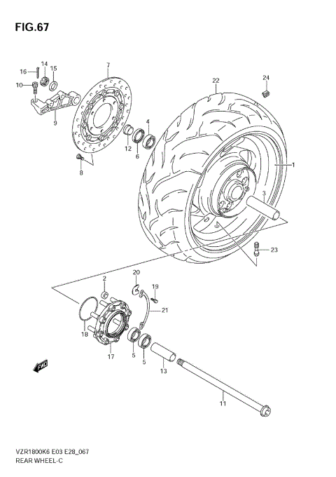 REAR WHEEL (MODEL K6/K7)