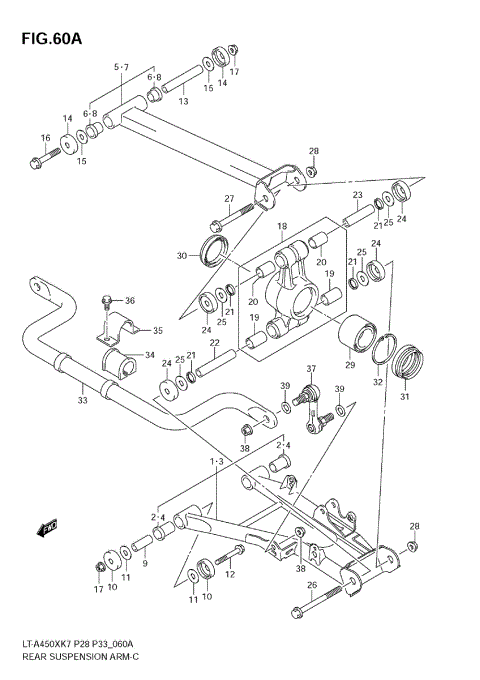 REAR SUSPENSION ARM (MODEL K8/K9)
