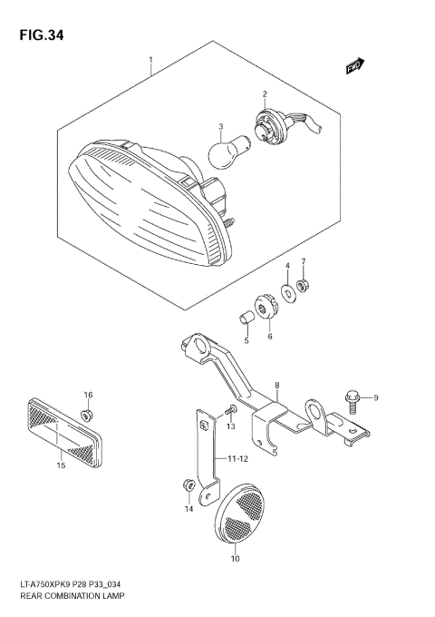 REAR COMBINATION LAMP (E28)