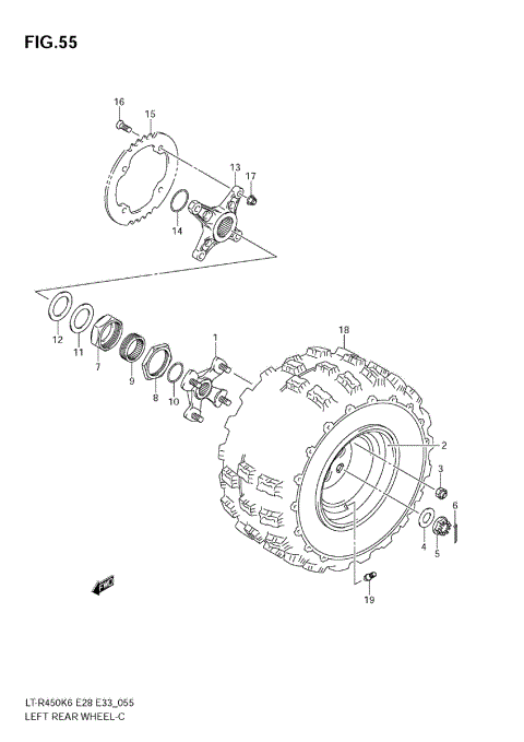 LEFT REAR WHEEL (MODEL K6)