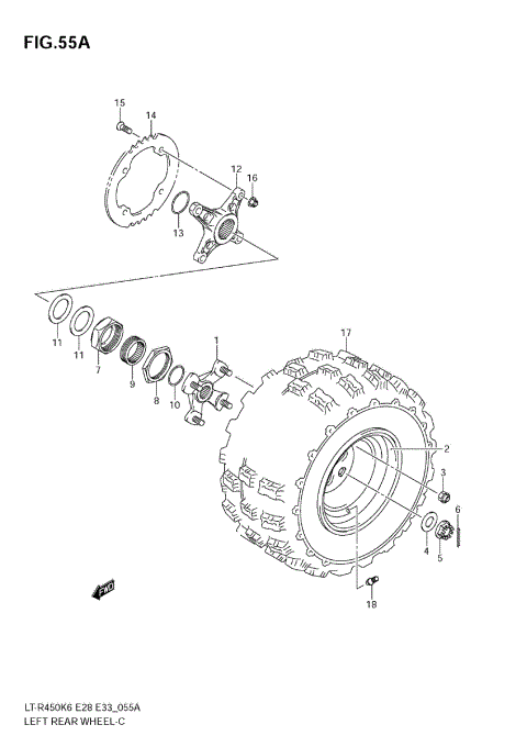 LEFT REAR WHEEL (MODEL K8/K9)