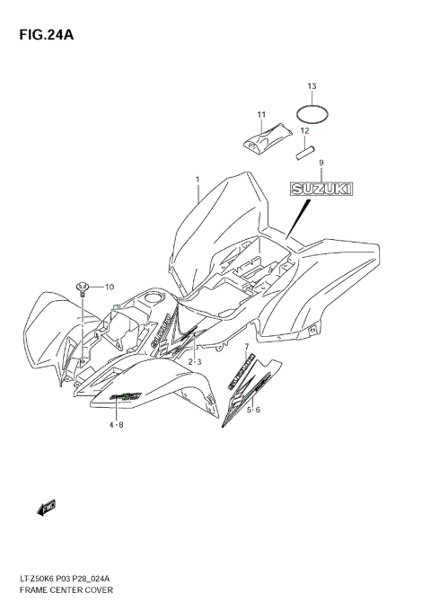 FRAME CENTER COVER (MODEL K8/K9)