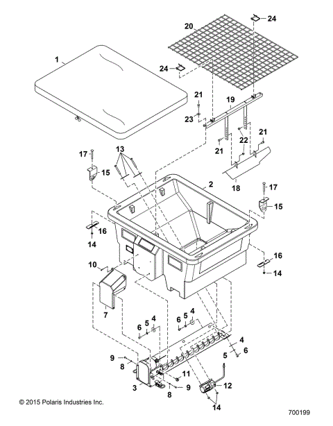 SAND/SALT SPREADER, HOPPER