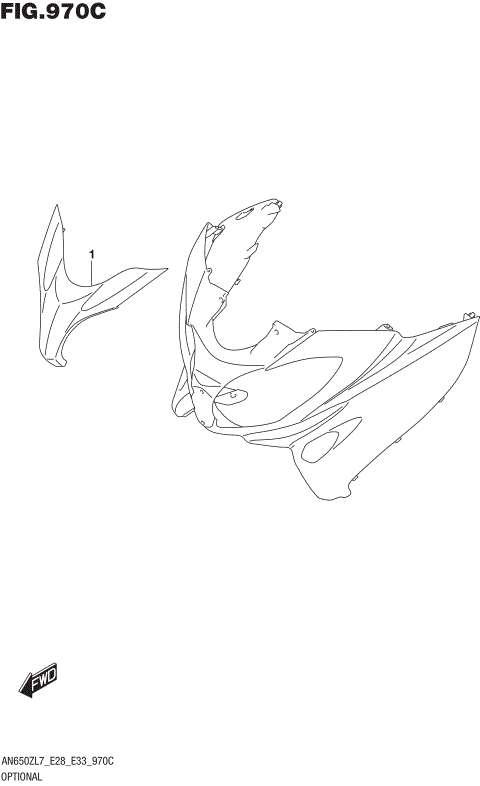 OPTIONAL (FRONT LEG SHIELD COVER )  (AN650ZL7 E33)