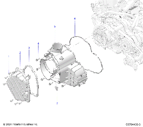 ENGINE, COVERS, ALTERNATOR AND COMPRESSOR