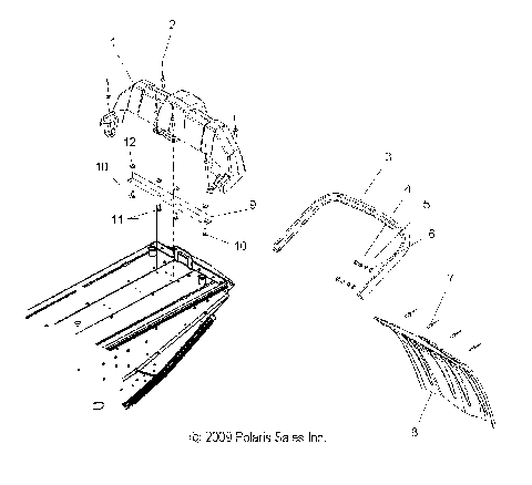 BODY, REAR BUMPER, SNOWFLAP, and TAILLIGHT HOUSING - S10PD7FSL (49SNOWRACK10TRBOLX)