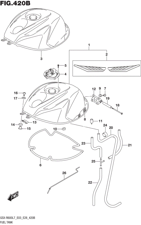 FUEL TANK (GSX-R600L7 E28)