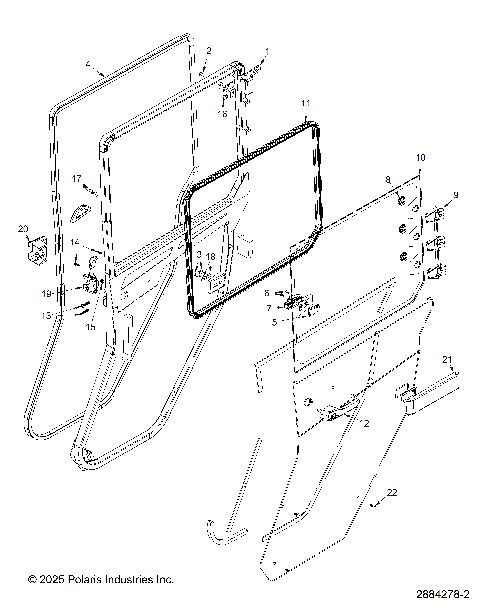 BODY, DOOR, REAR, POLY CLEAR, LEFT - (2884278-2)