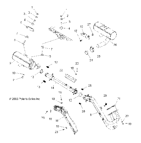 EXHAUST SYSTEM, DUAL - A07MH76FA (49ATVEXHAUST800EFIDL)
