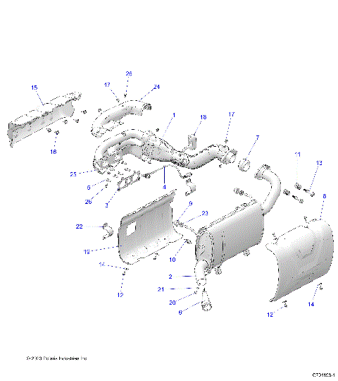 ENGINE, EXHAUST SYSTEM - R25RSY99AF/BF/AK/BK/AS/BS/AL/BL/AP/BP/A9/B9 (C701193-1)