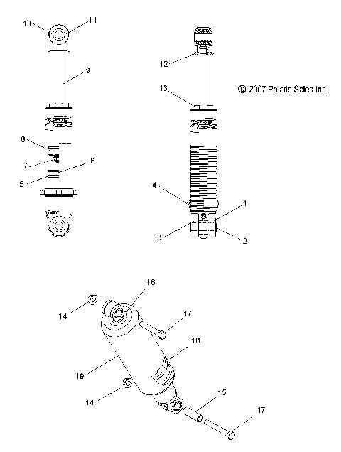 SUSPENSION, SHOCK, FRONT TRACK (7043437) - S12PU7ESL/EEL (49SNOWSHOCKFRONT7043437)