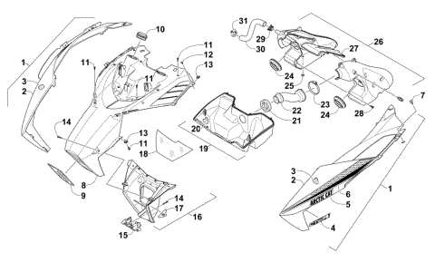 HOOD AND AIR INTAKE ASSEMBLY