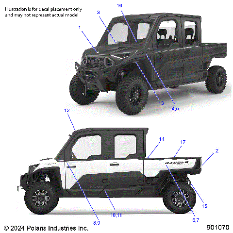BODY, DECALS - R25X6L1RBM/BD (901070)