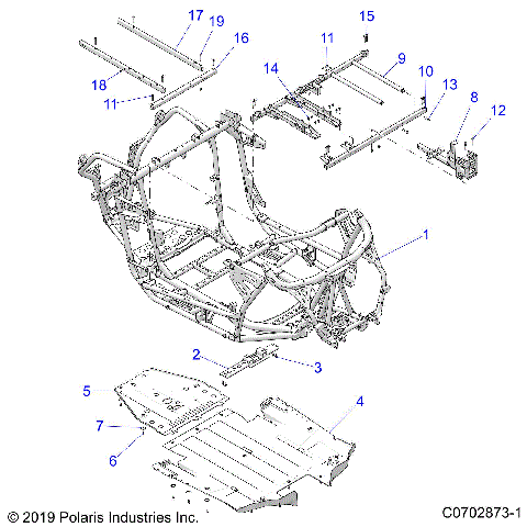 CHASSIS, MAIN FRAME AND SKID PLATES - Z21RAF92AH/BH (C0702873-1)